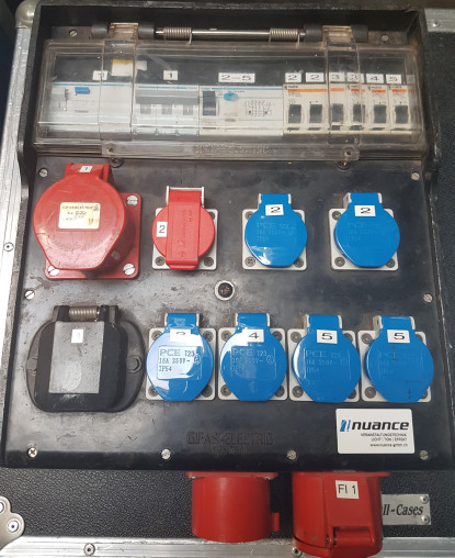 Stromverteiler CEE32, ED, Gummigeh&auml;use schwarz, gross